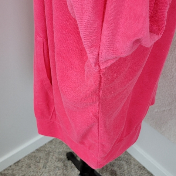 Lane Bryant LIVI Honeysuckle Pink Zip Front Towel Terry Hoodie Jacket 26/28 NEW - Picture 11 of 15
